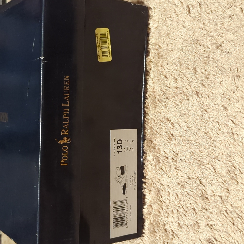 Size 13D, Dover III, black leather Polo Ralph Lauren Boot